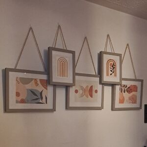 Modern Abstract Wall Art Set - Gray and Orange